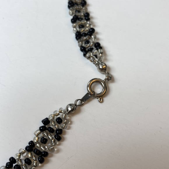 16" Seed Bead Necklace Black Translucent - Picture 4 of 8